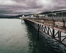 Bangor Pier(Bangor Garth Pier), North Wales, UK, 6th August 2019. Welsh pier opened in 1896 by Lord Penrhyn. 