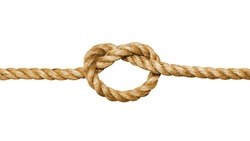 Rope with a knot isolated on white background