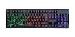Gaming keyboard with RGB light, isolated on white background