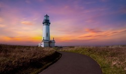 Yaquina Head Lighthouse is located on the Oregon Coast, near Newport.USA