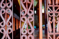 The carving art of the Papuan Asmat Tribe is in the form of carvings from iron wood carved with beautiful traditional patterns as window decorations                 