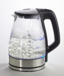 Electric kettle with boiling water
