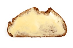 Delicious German Rye Bread with Butter: A Nutritious Breakfast Staple, Allergy-Friendly, White Background