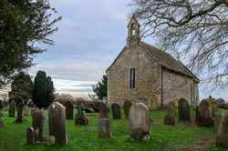 Rural English Church and Graveyard cemetery 