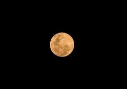isolate of super fullmoon in dark sky background 