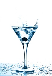 cocktail splash on elegant glass