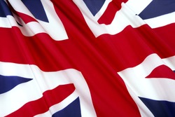 Close-up shot of wavy British flag