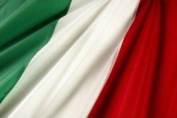 Close up shot of wavy Italian flag
