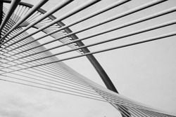 Detail from modern bridge (black and white)