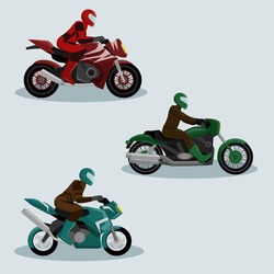 Sport Motorcycles vector image design set for illustration, design, posters,  signs, labels, stickers and other creative need. 