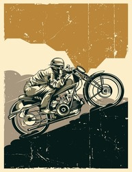 motorcycle theme vintage poster dsign