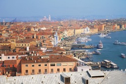 tourist port, and vaparetto boat in Venice