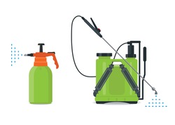 Garden manual plastic sprayer and knapsack.