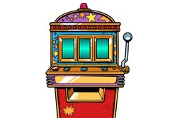 one-armed bandit slot machine. Pop art retro vector illustration vintage kitsch