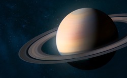 Saturn in the space abstract art. Elements of this image furnished by NASA.
