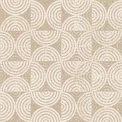 Creative seamless geometrical shape pattern,White relief circle scales seamless beige background.Stylish geometric texture. Modern abstract background.Seamless farmhouse linen texture,