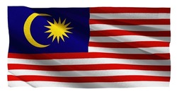 Waving Malaysian flag with dot texture. Best background for Malaysia Independence Merdeka Day 31 August, banner and backdrop. Flag isolated white background.