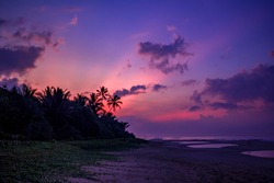 Sunrise on the Indian ocean, Sri Lanka