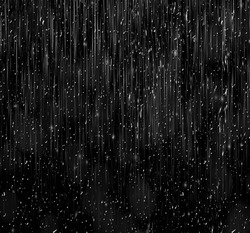 texture of rain overlay effect black background