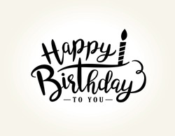 Happy Birthday greeting card with lettering design
