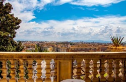 View of the city of Rome from the Vatican museum in Vatican city