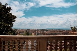 View of the city of Rome from the Vatican museum in Vatican city