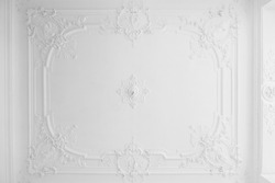 beautiful stucco ceiling in old building after renovation