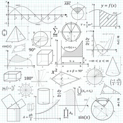 Mathematical vector formulary. For school, university and training. Basic Formulas. Symbols, Cheat Slip, Math.