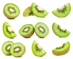 kiwi fruit isolated on the white background.
