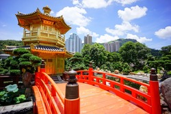 The Pavilion of Absolute Perfection inside Nan Lian Garden. Hongkong 