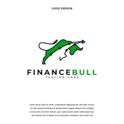Creative Financial bull icon logo design vector illustration. Financial green bull logo design color editable