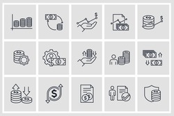 Set of finance management icon. business management pack symbol template for graphic and web design collection logo vector illustration