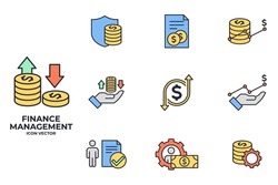 Set of finance management icon. business management pack symbol template for graphic and web design collection logo vector illustration