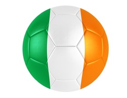 Cote d'Ivoire on soccer ball with background 