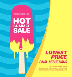 Hot summer sale. Melting ice cream