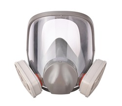 Gas mask, Chemical protective mask double filter isolated on white background