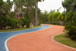 The way for jogging and bike lane in the public park of urban.