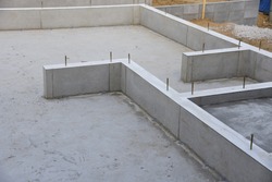 Foundation work of housing construction