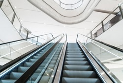modern escalator in shopping center