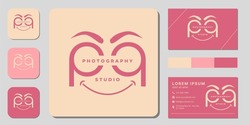 Business card design template for photographer and photography studio
