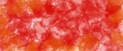 Red watercolor texture with watercolor stain and paint splash for Valentine background. Watercolor painted background with blots and splatters. Brush stroked painting. 2D Illustration.