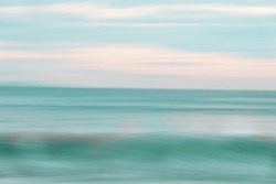Coastal abstract crashing waves horizontal camera movement background.