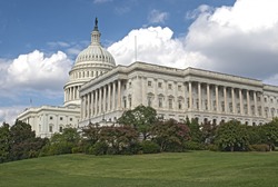 Outside View of US Capitol in Washington DC. Horizontal Image. HDR