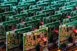 Batch of Produced Automotive Printed Circuit Boards with Surface Mounted Components