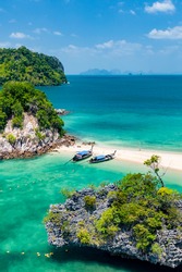Ko Phakbia (Ko Phak Bia or Phak Bia Island), Famous place snorkel, Andaman sea, Krabi, phuket, Travel in your dream Thailand, Beautiful destination place Asia, Summer holiday outdoor vacation trip.