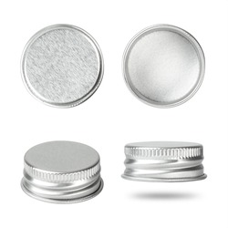 Silver bottle cap isolated on white background. Group of beverage lid for your design. ( Clipping paths )