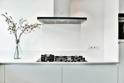 A bright luxury kitchen in elegant house
