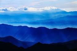 superb view of central alps from the summit of Mt.Shiomi in the Southern Alps,ina city,nagano prefecture,japan.