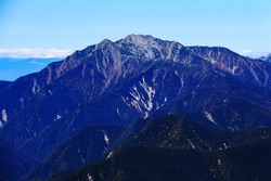 superb view of mt.senjo from the summit of mt.shiomi in the Southern Alps,ina city,nagano prefecture,japan