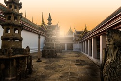 Wat Phra Kaew or Wat Phra Si Rattana Satsadaram. Wat Phra Kaew is the famous place in Thailand.  Bangkok travel